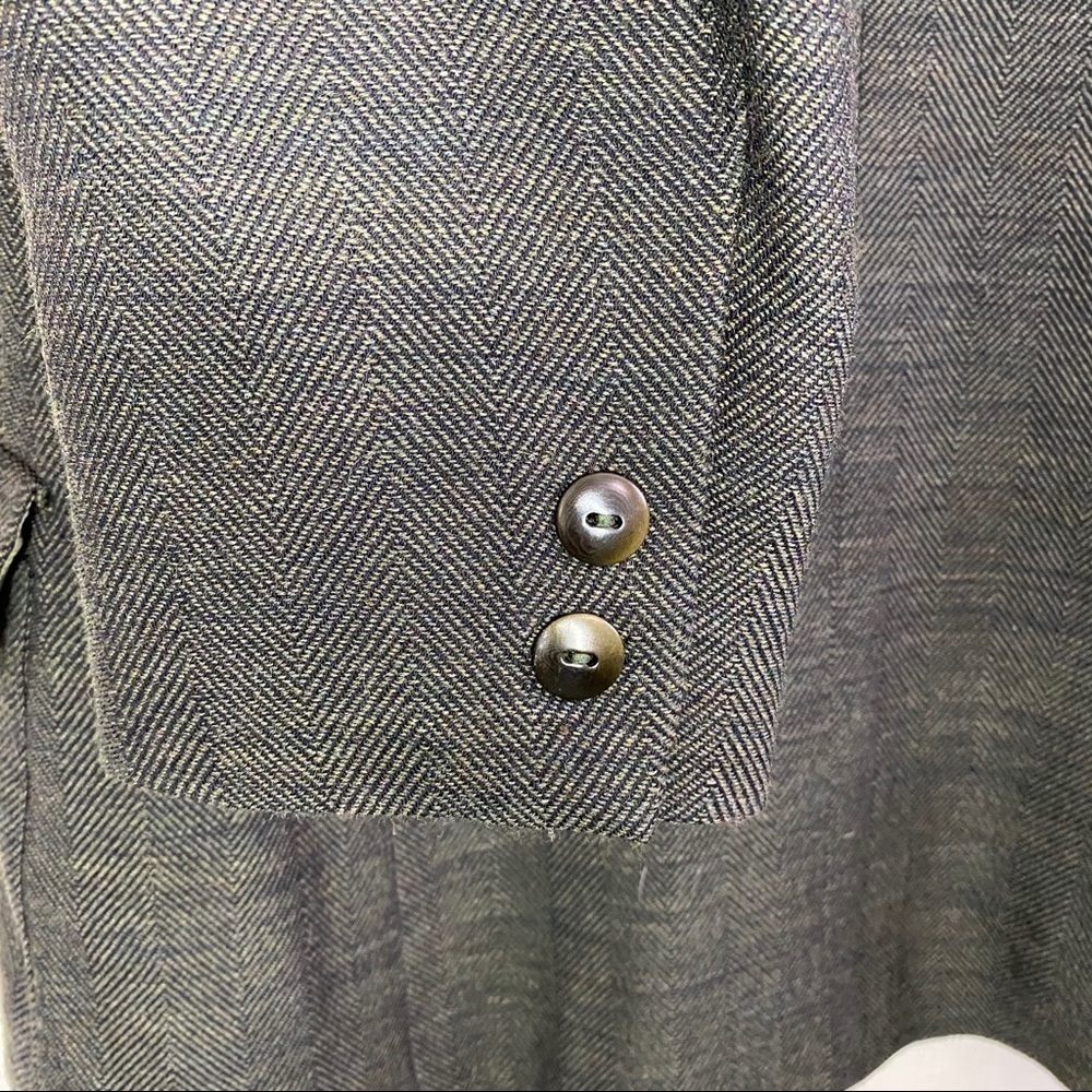 Davide Cenci 100% Wool Green Button Front Blazer - image 7
